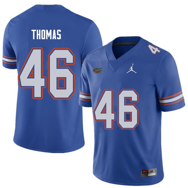 NCAA Florida Gators Will Thomas Men's #46 Jordan Brand Royal Stitched Authentic College Football Jersey BSV0864FL